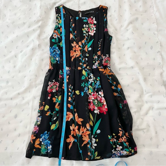 Atmosphere Floral A-line Dress-Black-Women US Size Small - Picture 9 of 13